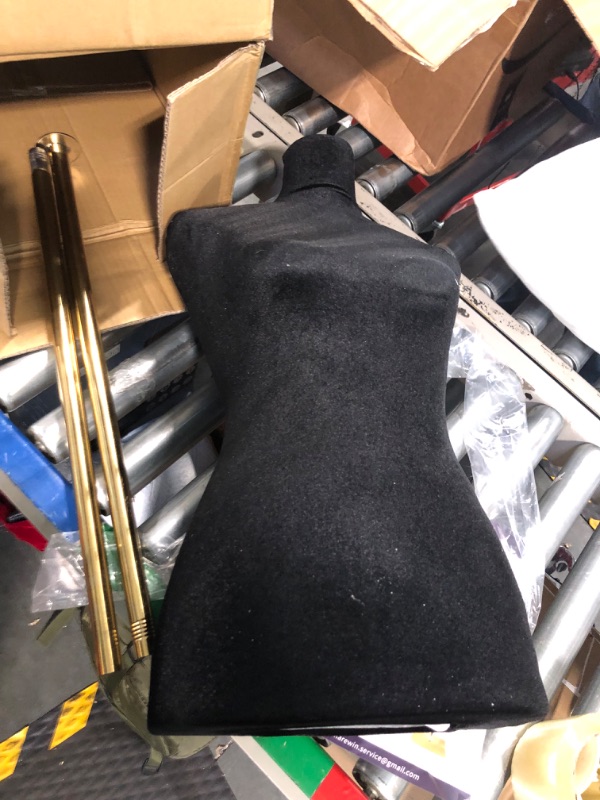 Photo 1 of Female Dress Form Mannequin Torso,61-69 Inch Height Adjustable Mannequin Stand, Realistic Model Display Body Stand Metal Base Clothing Forms for Sewing Dressmakers Clothes Jewelry Display, Black