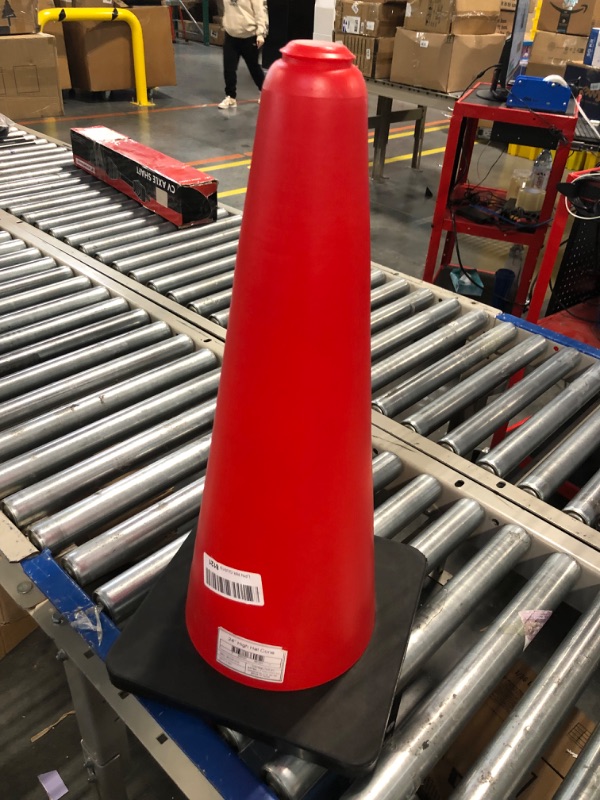 Photo 2 of Bolthead Industrial 24" High Hat Cones in Fluorescent Orange with Black Base for Indoor/Outdoor Traffic Work Area Safety Marker & Agility Sport Training - Single 1 Count (Pack of 1) 24"