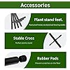 Photo 1 of 2 PACK Black Metal Adjustable Plant Stand for Indoor Plants, Rustproof Iron Mid Century Plant Stand suitable for outdoor, Boho Plant Stand Holder Balcony Fits 8-12 INCH Pots for Living Room Black 2 PCS