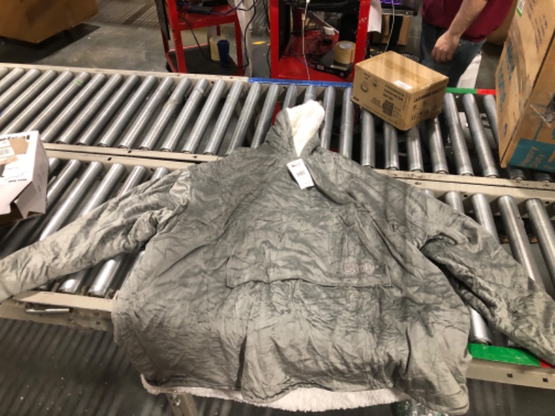 Photo 3 of THE COMFY Original | Oversized Microfiber & Sherpa Wearable Blanket, Seen On Shark Tank, One Size Fits All (Gray)