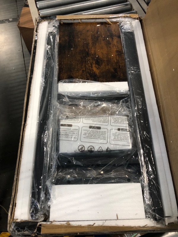 Photo 1 of VASAGLE Set of 2 Bar Stools, Bar Height Stools, Tall Bar Stools with Back, Bar Chairs, Steel Frame, Industrial Style, Easy Assembly, Rustic Brown and Black ULBC078B01