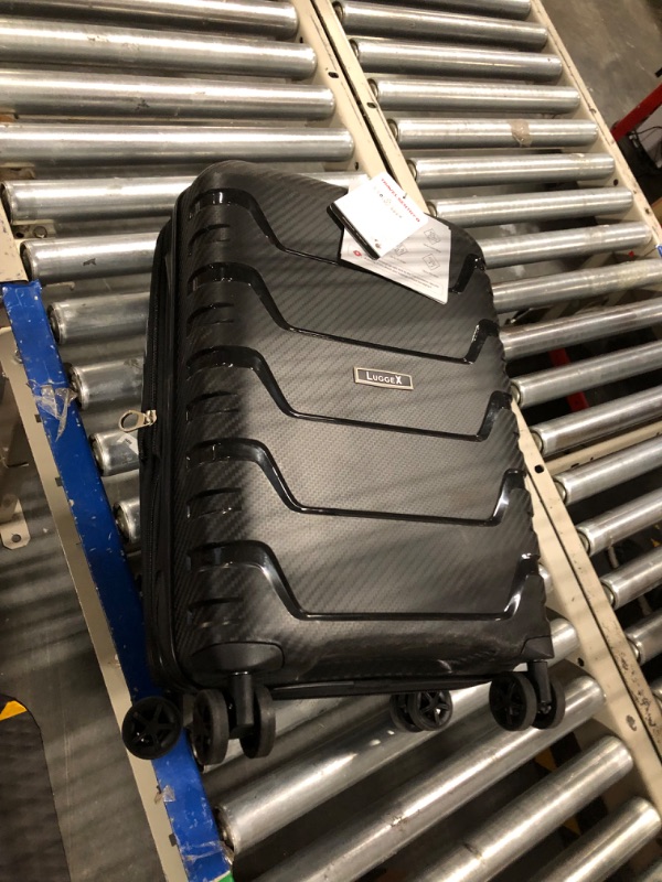 Photo 2 of *******HAS SCUFFS****** LUGGEX Carry On Luggage 22x14x9 Airline Approved Spinner Wheels - Polypropylene Lightweight Luggage Expandable - Effortless Elegance, High Bounce (Black, 20 Inch)