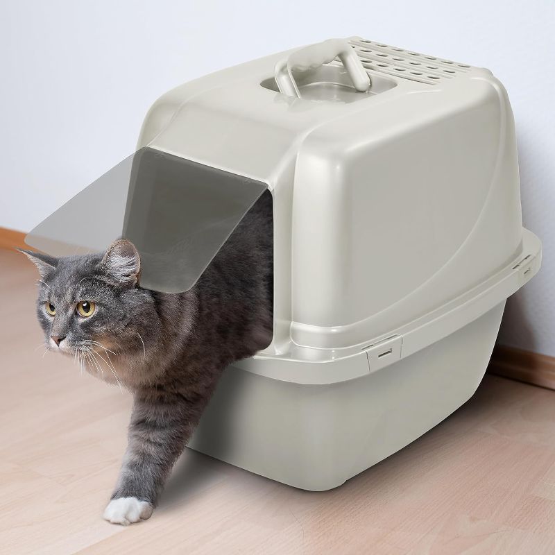 Photo 1 of Cat Litter Box, Hooded, Pearl
