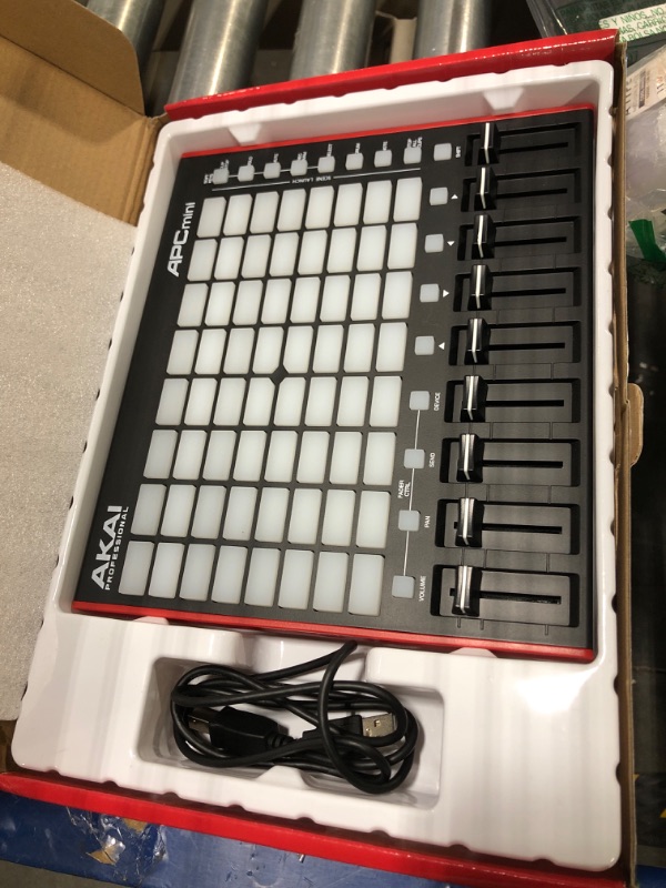 Photo 3 of AKAI Professional APC Mini MK2 - USB MIDI Pad Controller for Clip Launching with Ableton Live Lite, 64 RGB Pads, Drum and Note Mode and MIDI Mixer,Black