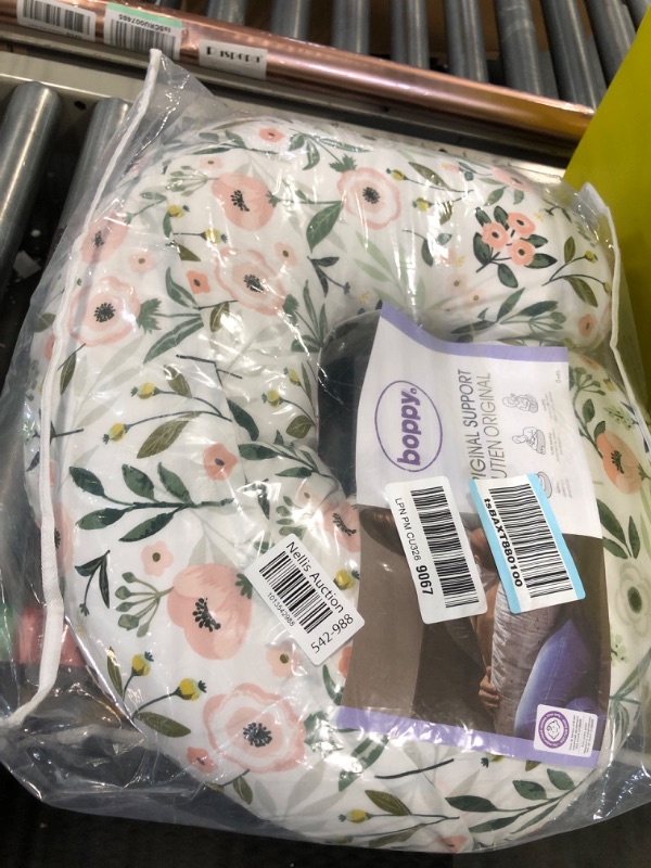 Photo 1 of Boppy Nursing Pillow and Positioner—Original | Pink Garden Flowers | Breastfeeding, Bottle Feeding, Baby Support | with Removable Cotton Blend Cover | Awake-Time Support , 20x16x5.5 Inch (Pack of 1)