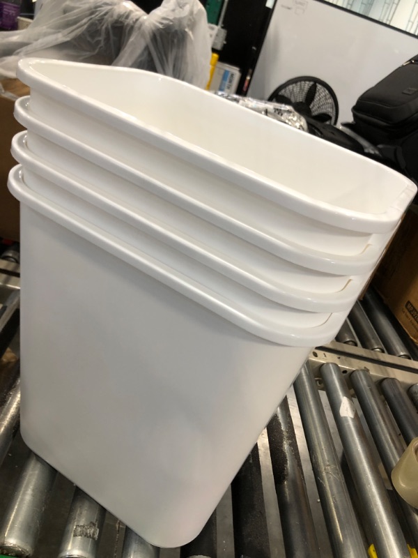 Photo 3 of Acrimet Wastebasket, Deskside Bin, 6.75 Gallon/ 27 Quart/ 24 Liter (Plastic) (White Color) (Set of 4)