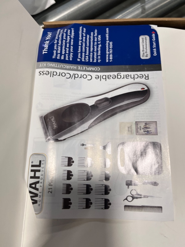 Photo 3 of Wahl Clipper Rechargeable Cord/Cordless Haircutting & Trimming Kit for Heads, Longer Beards, & All Body Grooming - Model 79434