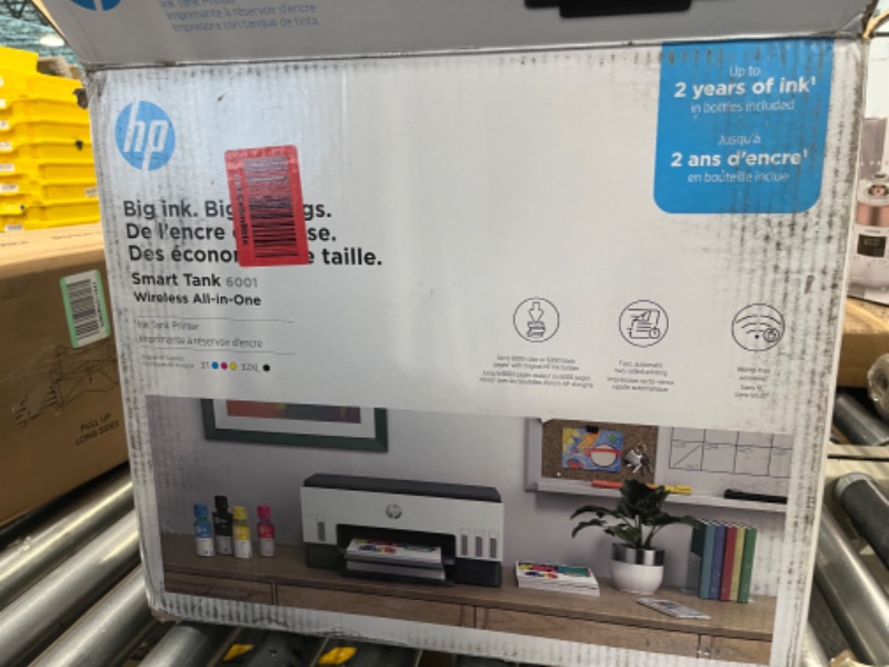Photo 5 of HP Smart -Tank 6001 Wireless All-in-One Cartridge-free Ink Printer, up to 2 years of ink included, mobile print, scan, copy (2H0B9A)