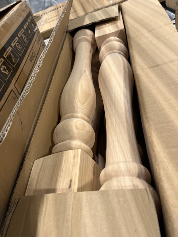 Photo 2 of 29x3.5x3.5inch Chunky Farmhouse Table Legs, La Vane Set of 4 Unfinished Rubber Wood Replacement Table Legs for Bench Coffee Table Dining Table 29"x3.5"x3.5" Unfinished