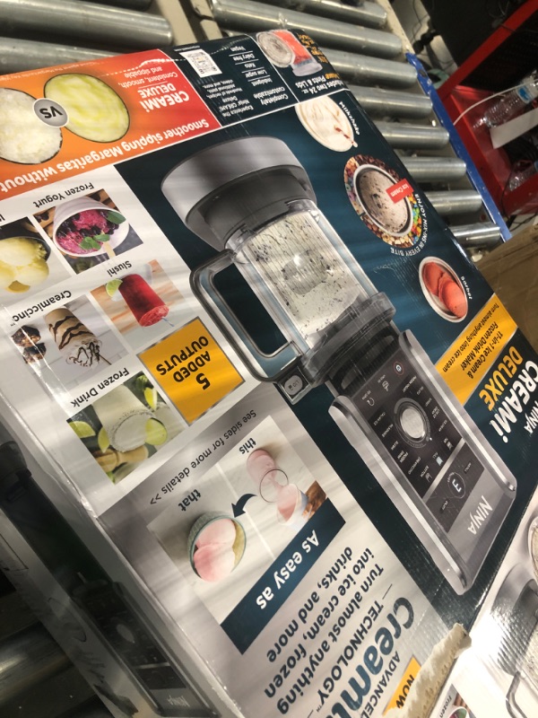 Photo 2 of ***FOR PARTS ONLY*** 

Ninja NC501 CREAMi Deluxe 11-in-1 Ice Cream & Frozen Treat Maker for Ice Cream, Sorbet, Milkshakes, Frozen Drinks & More, 11 Programs, with 2 XL Family Size Pint Containers, Perfect for Kids, Silver 11 Functions + (2) 24 oz. Pints