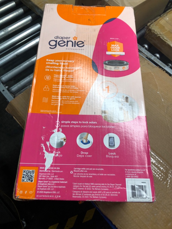 Photo 2 of Diaper Genie Expressions Pail | Odor-Controlling Baby Diaper Disposal System | Includes Diaper Pail and 1 Starter Refill Bag