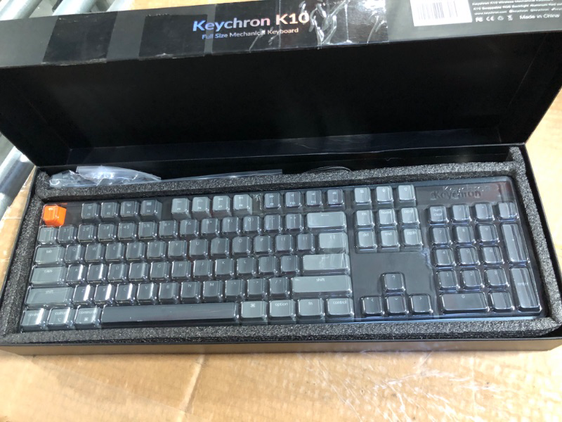 Photo 3 of Keychron K10 Wireless Mechanical Gaming Keyboard, 104 Keys Full Size Gateron G Pro Brown Switch, White LED Backlight Rechargeable USB-C Wired Bluetooth Professional Office Keyboard for Mac/Windows