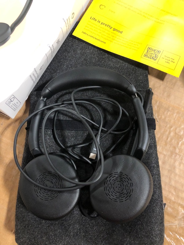 Photo 1 of Jabra Evolve2 50 Wired Stereo Headset AirComfort Technology, Noise-Cancelling Mics & Active Noise Cancellation - MS Teams Certified, Works with All Other Platforms - Black USB-C MS Teams