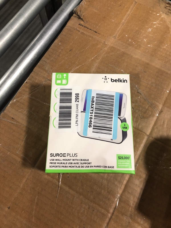 Photo 1 of Belkin Wall Mount Surge Protector (530 Joules) & 1-Outlet Home Series SurgeCube - Grounded Outlet Portable Wall Tap Adapter with Ground & Protected Light Indicators - White, 1080 Joules
