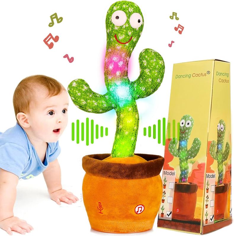 Photo 1 of Baby Dancing Cactus for Baby Toys Boys Girls, Dancing Cactus Mimicking Toy Talking Cactus Toy 6 to 12 Month Old Baby Toys, Talking Imitation Toys Glowing Musical Toys Children's Educational Toys