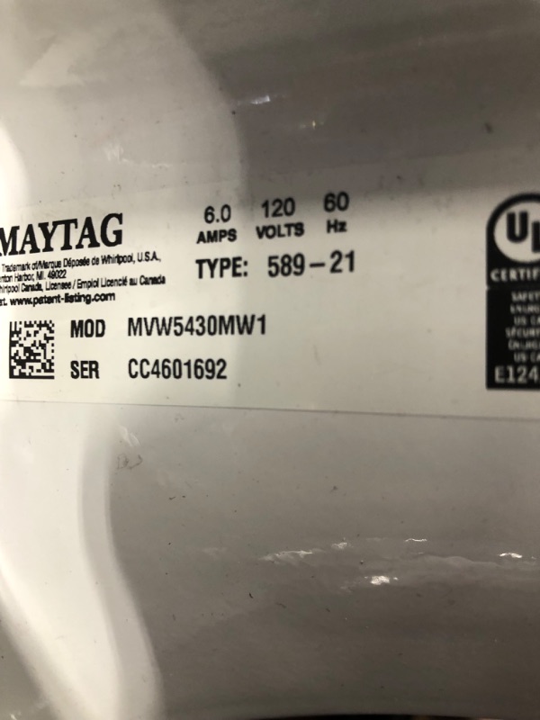 Photo 7 of Maytag 4.8-cu ft High Efficiency Impeller Top-Load Washer (White)