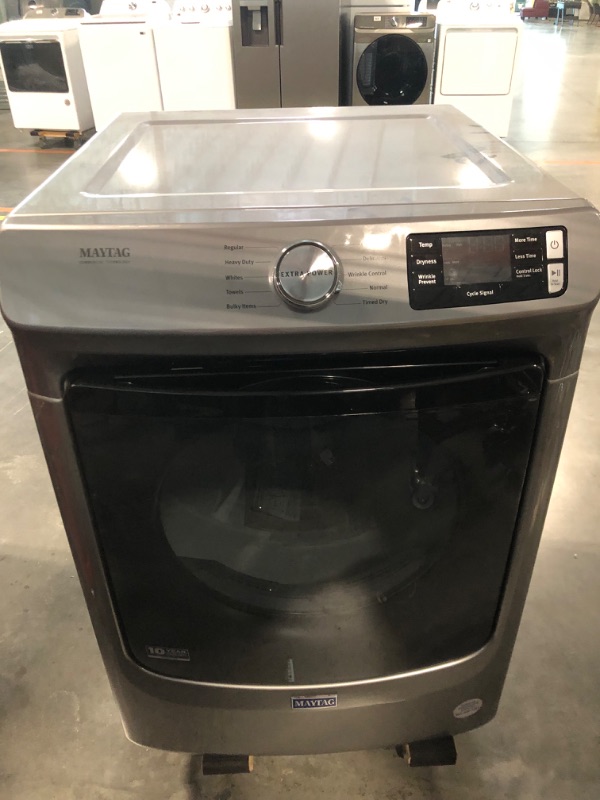 Photo 2 of Maytag 7.3-cu ft Stackable Electric Dryer (Metallic Slate) ENERGY STAR