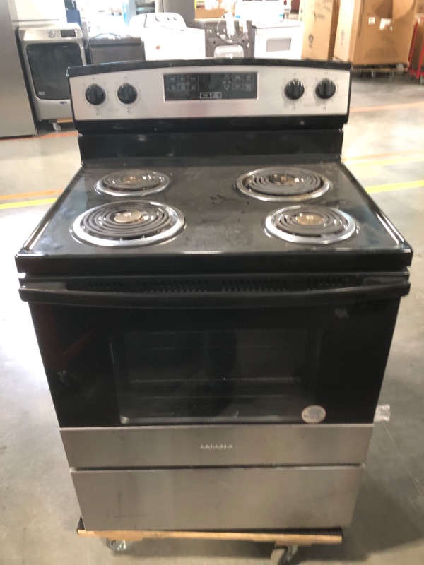 Photo 2 of ***PARTS ONLY***Amana 30-in 4 Elements 4.8-cu ft Freestanding Electric Range (Stainless Steel)