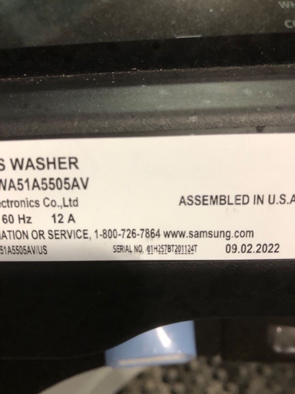 Photo 7 of Samsung 5.1-cu ft High Efficiency Agitator Smart Top-Load Washer (Brushed Black) ENERGY STAR