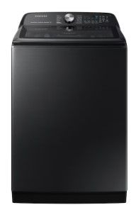 Photo 1 of Samsung 5.1-cu ft High Efficiency Agitator Smart Top-Load Washer (Brushed Black) ENERGY STAR
