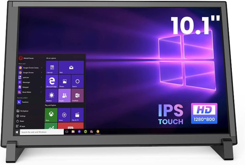 Photo 1 of 10.1 inch HDMI Monitor, 1280x800 IPS 10-Points Capacitive Touchscreen Monitor 10 inch Portable Single Board Monitor for PS4 Switch PC Laptop Pi/4B/3B+/3B/3A+/2B/B
