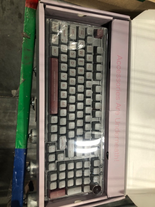 Photo 2 of EPOMAKER RT100 97 Keys Gasket BT5.0/2.4G/USB-C Mechanical Keyboard with Customizable Display Screen, Knob, Hot Swappable Socket, 5000mAh Battery for Win/Mac(RT100 Grey, Sea Salt Silent Switch)