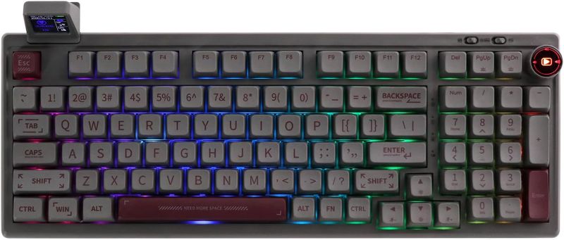 Photo 1 of EPOMAKER RT100 97 Keys Gasket BT5.0/2.4G/USB-C Mechanical Keyboard with Customizable Display Screen, Knob, Hot Swappable Socket, 5000mAh Battery for Win/Mac(RT100 Grey, Sea Salt Silent Switch)