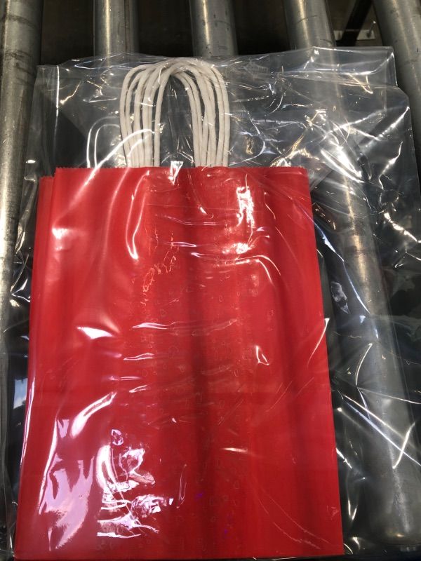 Photo 1 of 4Pcs Hand Paper Bag Kraft Paper Bag Packing Gift Bag Colorful Shopping Bag round Silicone Baking Mat 8 (Red, One Size) One Size Red