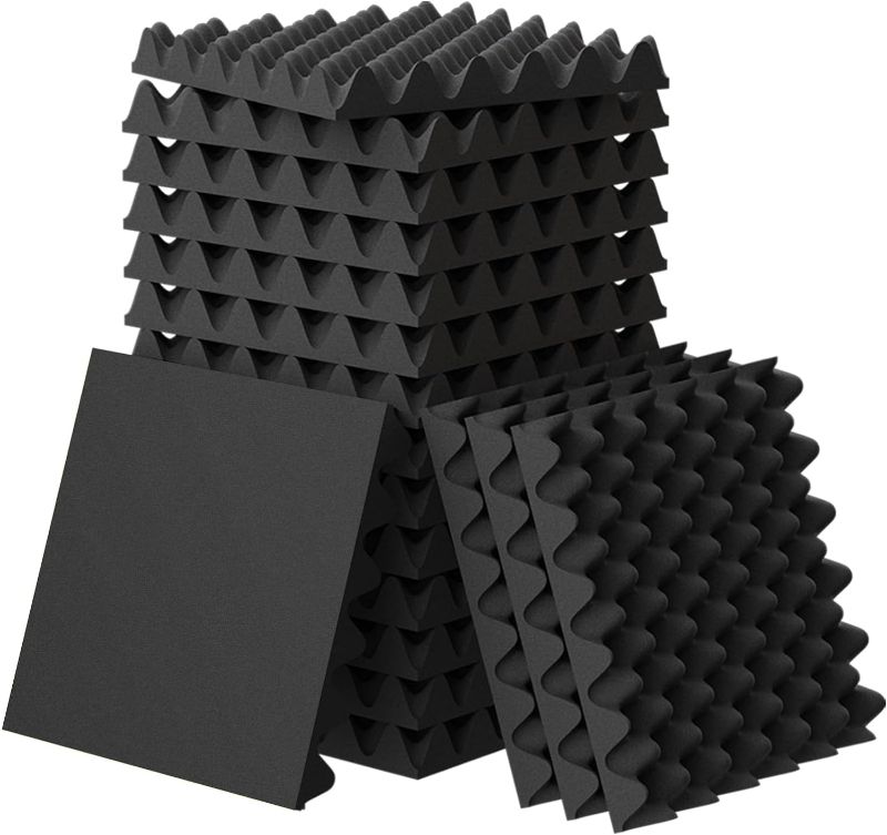 Photo 1 of 12 Pack 1.5"X12"X12" Sound Proofing Egg Crate Foam Pad(Most Soundproofing Design), Upgraded Foam Padding, Fire-Retardent Sound Proof Foam Panels for Walls, Door Soundproofing, Sound Foam Made by WVOVW