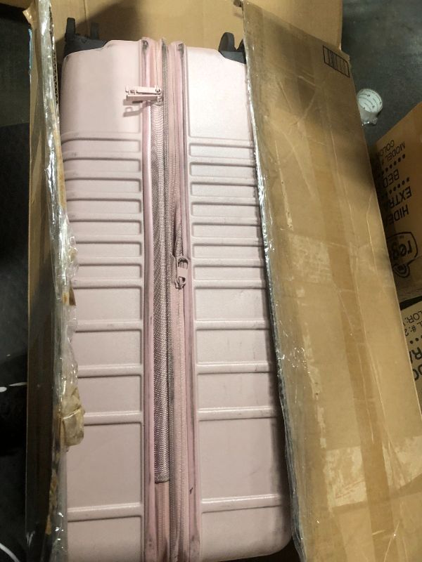 Photo 5 of AnyZip Luggage Aluminium Frame Suitcase PC ABS Hard Shell TSA Lock No Zipper 24In Sakura Pink