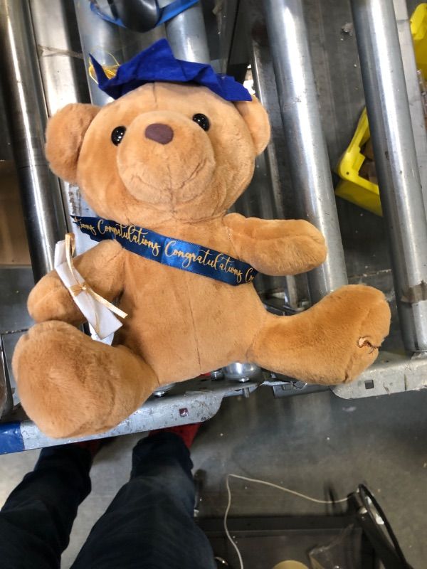 Photo 2 of Bearington Collection Smarty Class of 2023 Graduation Plush Teddy Bear Stuffed Animal, Blue Cap, 10 Inch 10" Smarty W/ Blue Cap