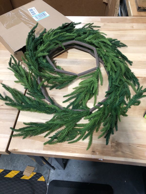 Photo 4 of 1 Pcs Christmas Garlands Norfolk Pine Garland Artificial Faux Greenery Garland for Holiday Indoor Mantle Decor (6 Feet) 6 feet 1