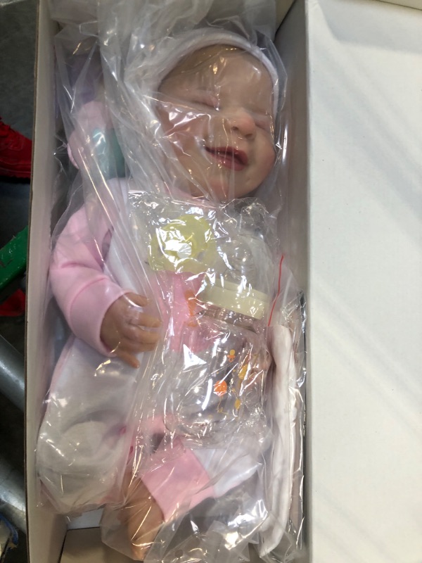 Photo 1 of BABESIDE Lifelike Reborn Baby Dolls - 20-Inch Sweet Smile Realistic-Newborn Baby Dolls Full Body Vinyl Sleeping Baby Girl Real Life Baby Dolls with Toy Accessories Gift Set for Kids Age 3+ hand-painted hair