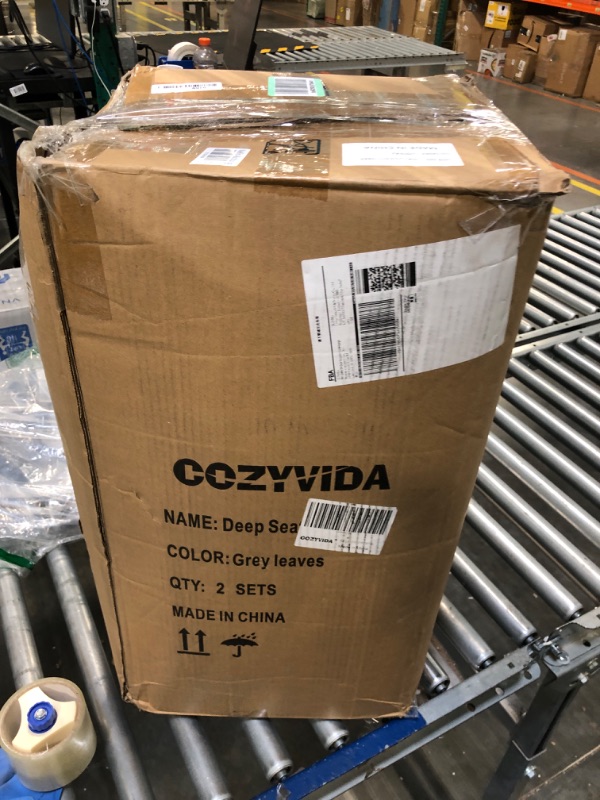 Photo 1 of COZYVIDA Indoor/Outdoor Deep Seat Patio Cushions seat(24x24x4.7 inch),Back(25x22.5x6.5 inch) : Resilient Foam Filling, Weather Resistant Patio Cushions, 2 Sets,Grey Leaves Grey Leaves 24"x24"