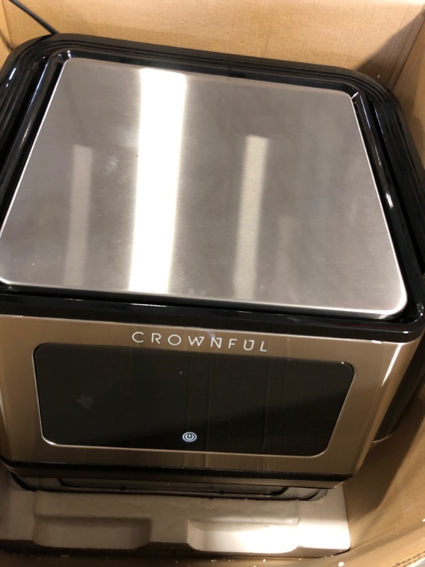 Photo 3 of CROWNFUL Smart Air Fryer, 10.6 Quart Large WiFi Convection Toaster Oven Combo with Rotisserie & Dehydrator, Works with Alexa & Google Assistant, Accessories and Online Cookbook Included