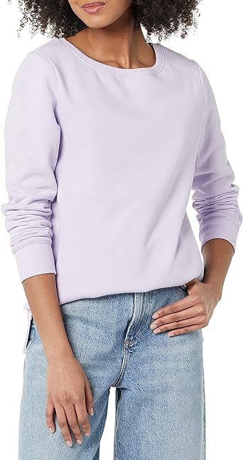 Photo 1 of Amazon Essentials Women's Open-Neck Fleece Tunic Sweatshirt XX-Large Lilac