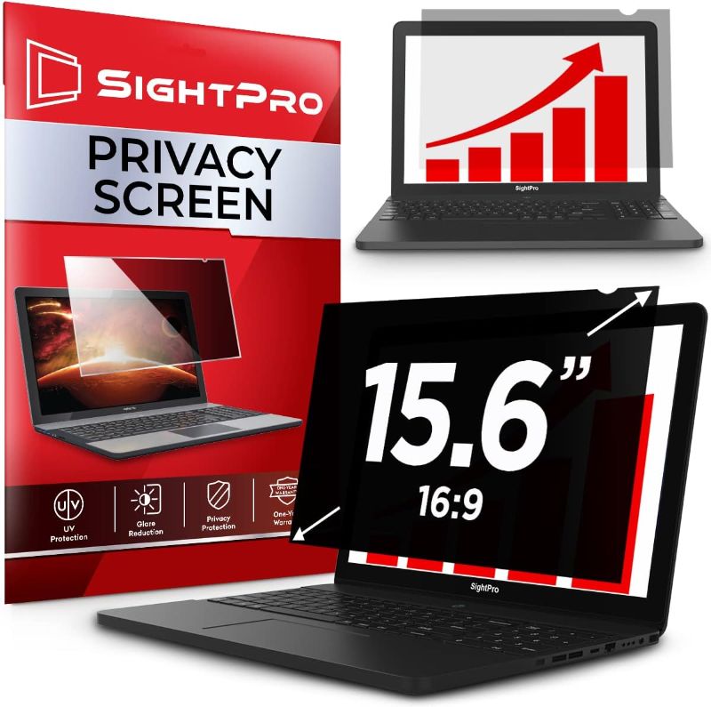 Photo 2 of SightPro 15.6 Inch 16:9 Laptop Privacy Screen Filter - Computer Monitor Privacy Shield and Anti-Glare Protector