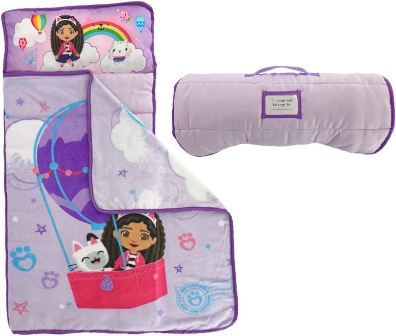 Photo 1 of DreamWorks Gabby's Dollhouse 24"(W) X 45"(L) Soft Toddler Nap Mat with Pillow and Blanket Perfect for Preschool, Daycare, and Travel (100% Official Licensed Product)