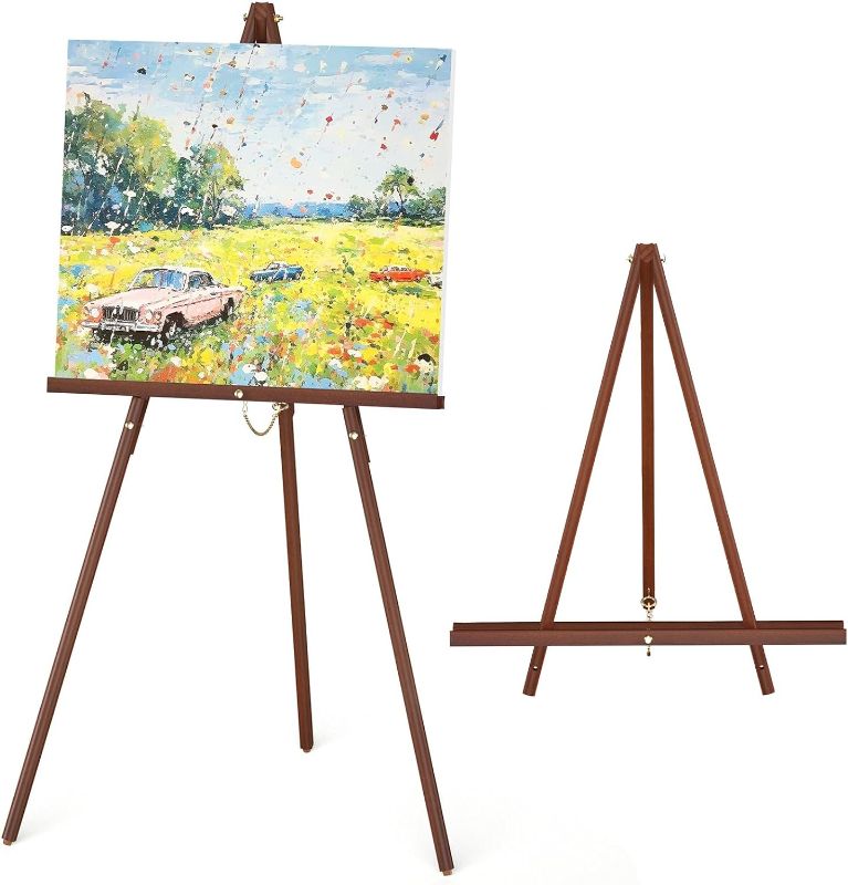 Photo 1 of Aredy Wooden Easel Stand, 63" Portable Tripod Artist Easel, Easel Stand for Painting, Wedding, Drawing(1 Pack)

