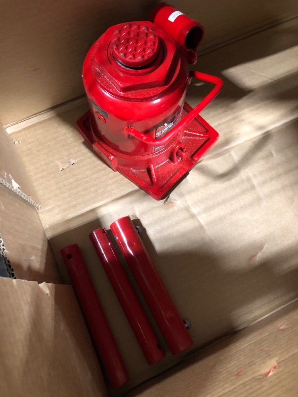 Photo 2 of BIG RED 4 Ton (8,000 LBs) Torin Double Ram Welded Hydraulic Car Bottle Jack for Auto Repair and House Lift, Red, ATH80402XR Double Ram 4 Ton (8,000 LBs)