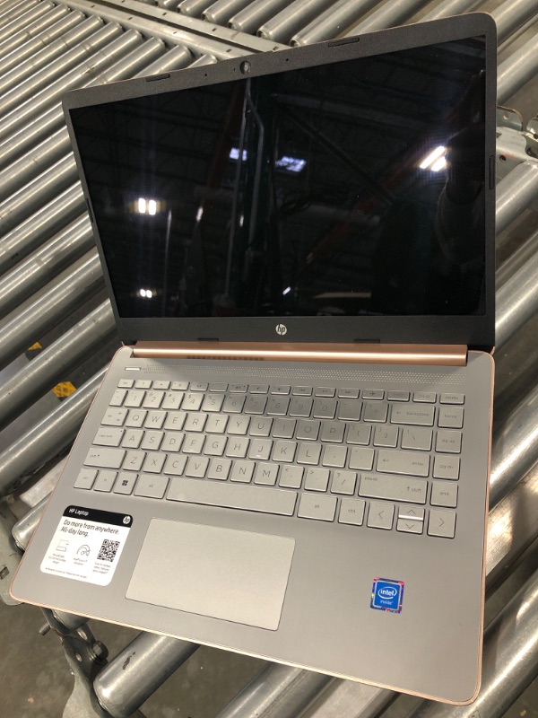 Photo 2 of *******PARTS ONLY*** HP 14 Laptop, Intel Celeron N4020, 4 GB RAM, 64 GB Storage, 14-inch HD Touchscreen, Windows 10 Home, Thin & Portable, 4K Graphics, One Year of Microsoft 365 (14-dq0070nr, 2021, Pale Rose Gold)