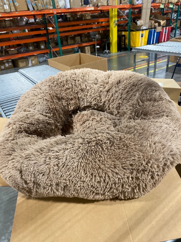 Photo 2 of Arlee Donut Round Pet Dog Bed - Memory Foam - Calming Reduce Anxiety - Shaggy Vegan Fur - Assembled USA