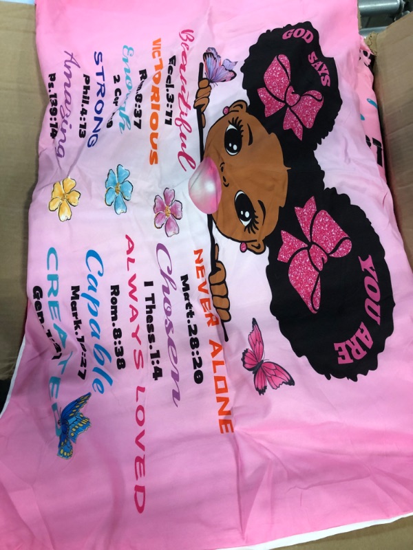 Photo 2 of GRAT TIOC Black Girl Magic Comforter Set Twin for Kids Teens Toddler,Black Girl Bedding Set,African American Girl Inspirational Quotes Comforter Set,Black Princess Bed Bedroom Set Pattern 004 Twin?1 Comforter + 2 Pillowshams?