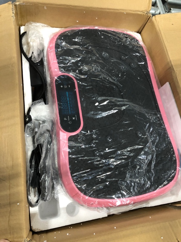 Photo 1 of AXV Vibration Plate Exercise Machine Whole Body Workout Vibrate Fitness Platform Lymphatic Drainage Machine for Weight Loss Shaping Toning Wellness Home Gyms Workout SLIM- PINK