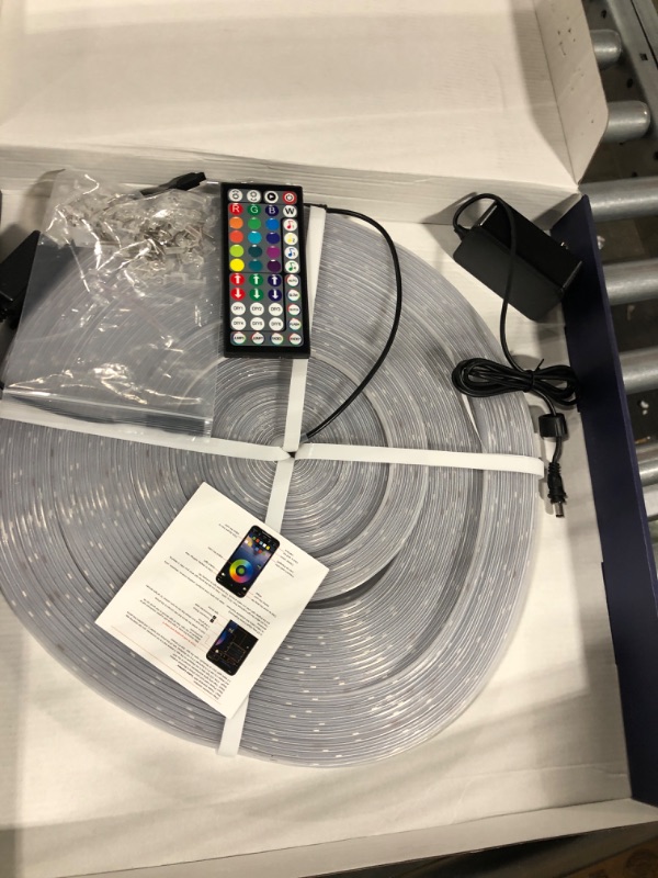 Photo 1 of 200ft Outdoor LED Strip Lights Waterproof 1 Roll,IP68 Outside Led Light Strips Waterproof with App and Remote,Music Sync RGB Exterior Led Rope Lights with Self Adhesive Back for Deck,Balcony,Pool
