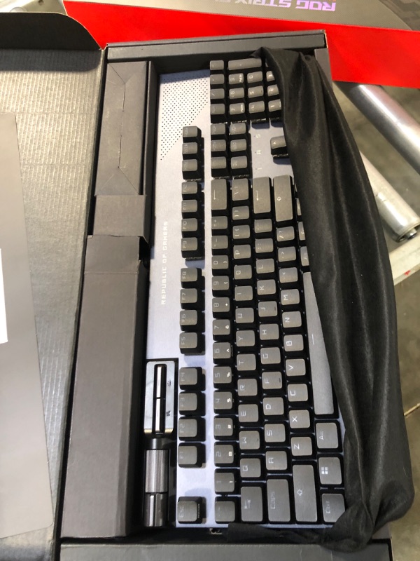 Photo 1 of ASUS ROG Strix Flare II Animate 100% RGB Gaming Keyboard - Hot-swappable, ROG NX Brown Tactile Switches, Customizable LED Display, PBT Keycaps, Acoustic Dampening Foam, Media Controls, Wrist Rest