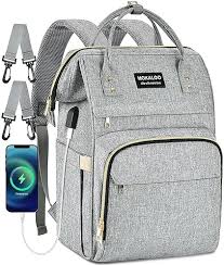 Photo 1 of  Diaper Bag Backpack Large Baby Diaper Bags for Boys & Girls with Changing Station,Changing Bags Baby Registry Search Waterproof Stylish Newborn Baby Essential Gifts Gray