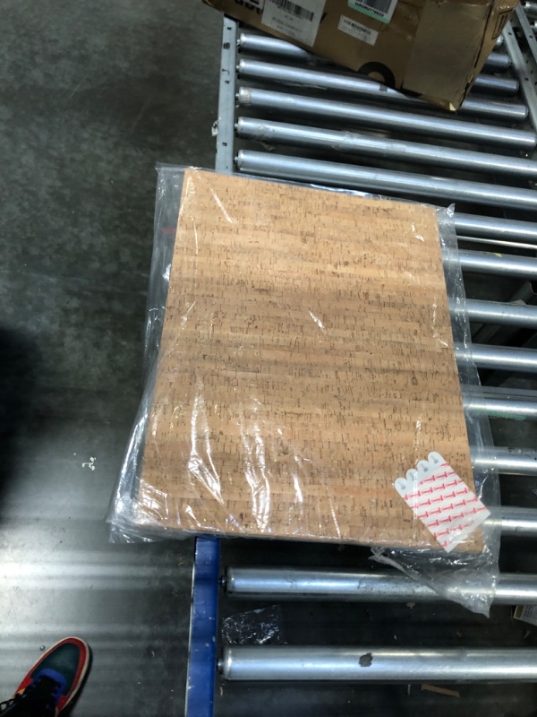 Photo 1 of 20" x 15" Bulletin Board with Decorative Cork Veneer - New Wall Mount Materials Included (Four 3M Command Strips) Casablanca