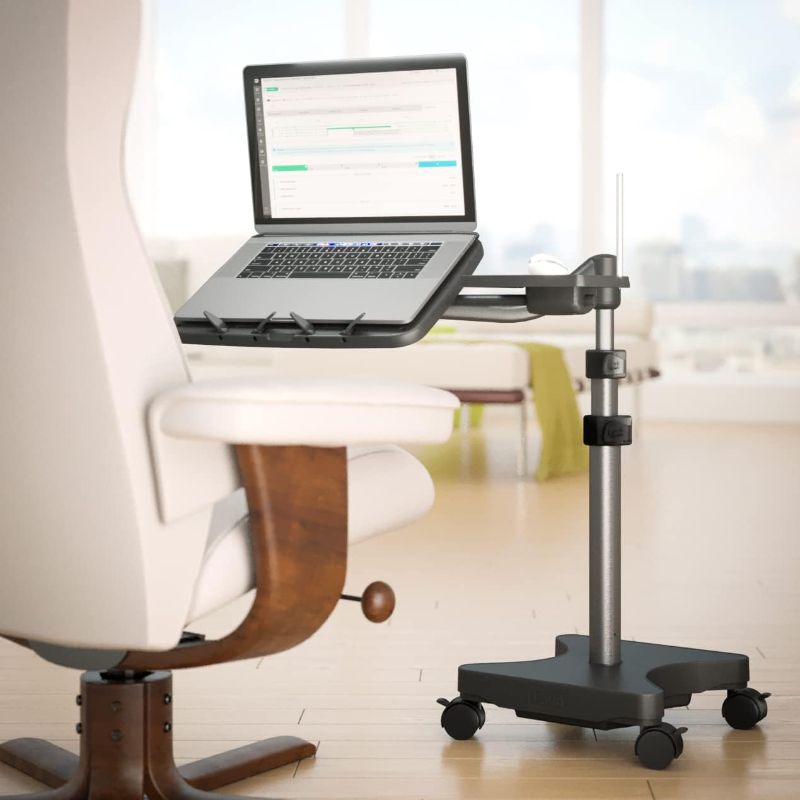 Photo 1 of LEVO G2 Rolling Laptop Workstation Stand Cart Desk for Laptops, Books, Tablets, and Art, Made for Sofa, Bed, Chair, or Standing - with Mouse Tray