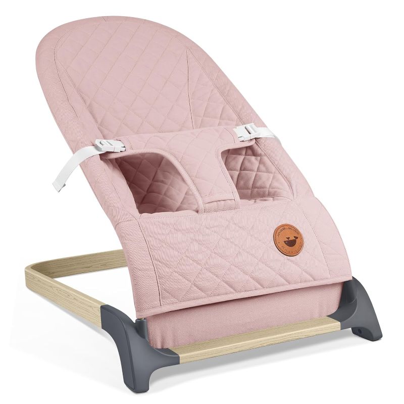 Photo 1 of ANGELBLISS Baby Bouncer, Portable Bouncer Seat for Babies, Infants Bouncy Seat with Mesh Fabric, Natural Vibrations (Pink)
